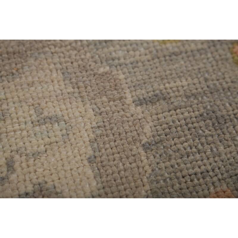 Hand Knotted Oriental 100% Wool Carpet Transitional All-Over Greys & Charcoal Oushak Area Rug - 11' 10'' X 8' 11''