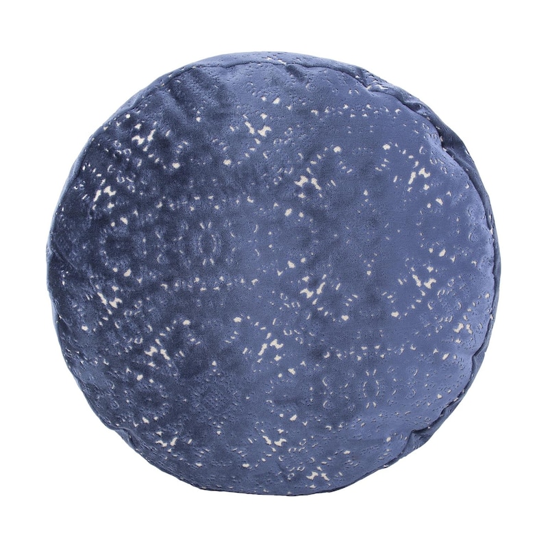Allan Andrews Round Foot Pouf Pasini Sapphire