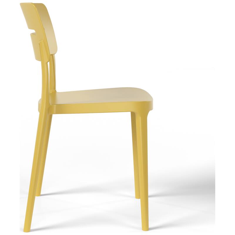 Frond and Form Modern Outdoor Patio Stacking Dining Side Chair (Set of 2)
