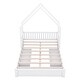 preview thumbnail 7 of 15, Wood Queen Size House Platform Bed with Guardrail and 2 Drawers