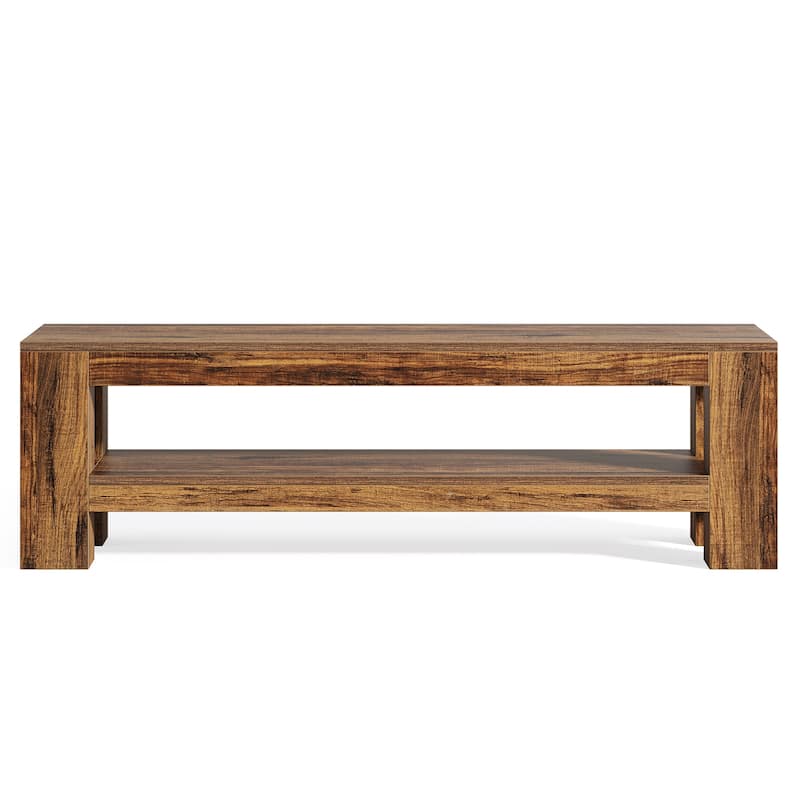 Wooden Entryway Bench with Storage Shelf, Console Shoe Bench, Hallway Kitchen End of Bed Accent Seat Storage Bench for Bedroom