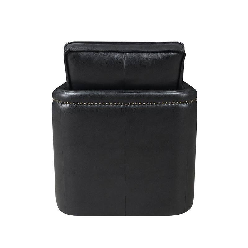 Faux Leather Accent Chair with Nailhead Trim