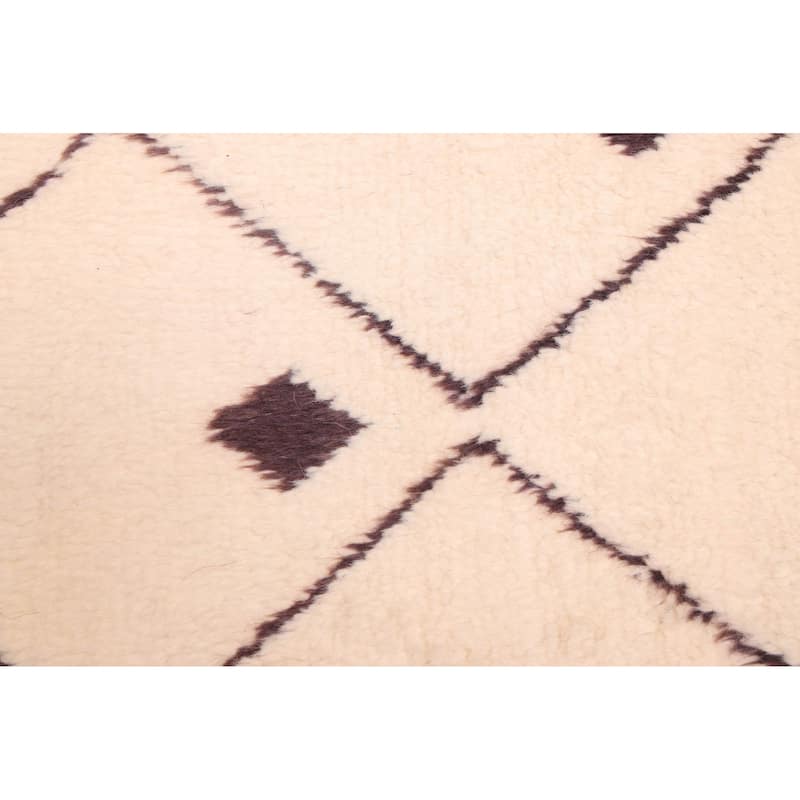 ECARPETGALLERY Hand-knotted Pak Finest Marrakesh Cream Wool Rug - 5'2 x 6'7