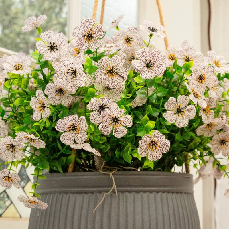 13-in UV Resistant Artificial Daisy Bush (Indoor/Outdoor) - Set of 12