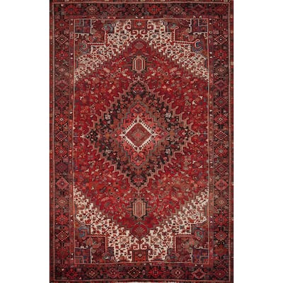 Hand Knotted Oriental 100% Wool Carpet Traditional Medallion Red Heriz Area Rug - 11' 7'' X 9' 2''