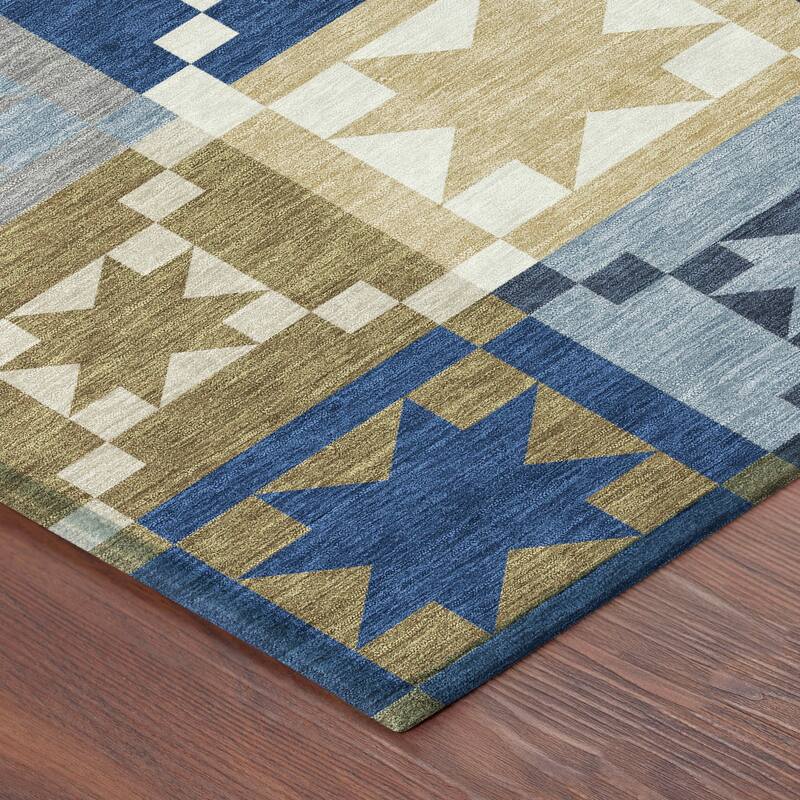 Machine Washable Indoor/ Outdoor Modern Newton Chantille Rug