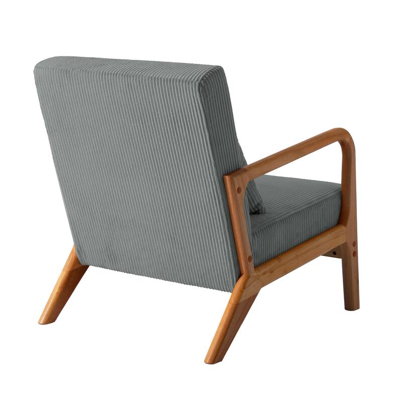 Mid-Century Upholstered Accent Chair with Wood Frame