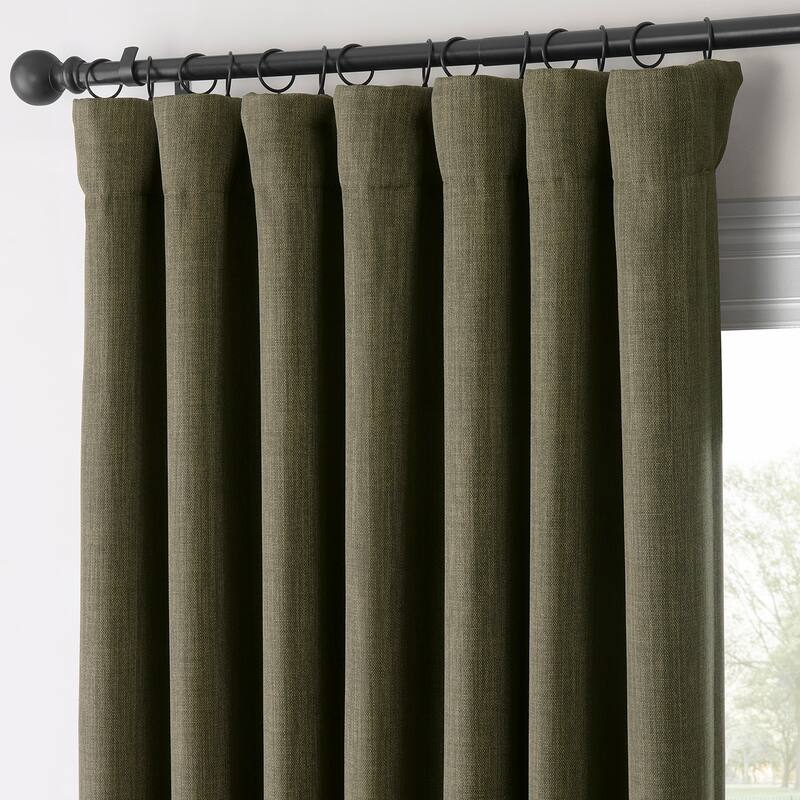 Exclusive Fabrics Faux Linen Extra Wide Room Darkening Curtains (1 Panel)