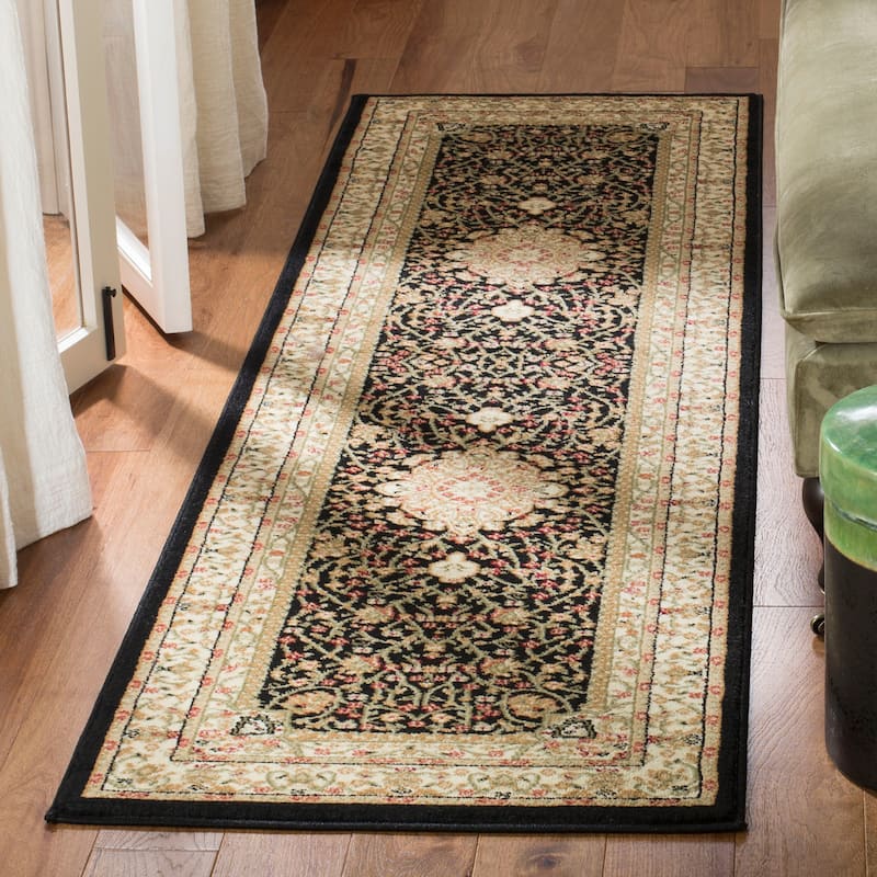 SAFAVIEH Lyndhurst Apolonija Traditional Oriental Rug - 2'3" x 14' Runner - Black/Ivory