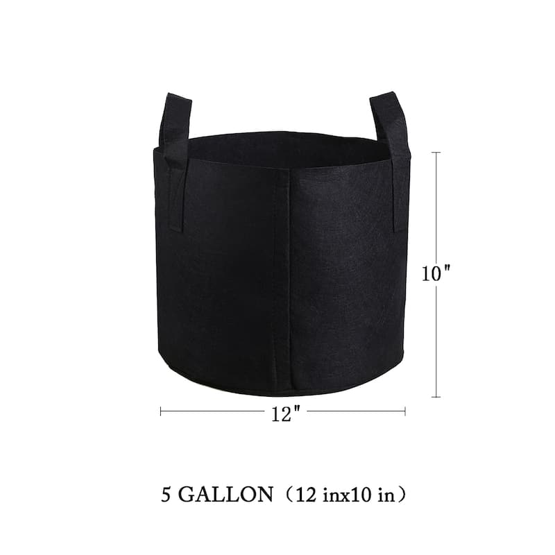 10-Pack Grow Bags Thickened Nonwoven Plant Fabric Pots with Handles