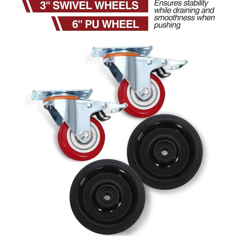 15 Gallon Low Profile Oil Drain Pan with 180W Electric Pump for Changing Oil on Cars, SUVs, Trucks, RVs