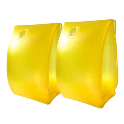 Set of 2 Inflatable Yellow Children's Arm Floats - 3 Years and Up - 5.5"