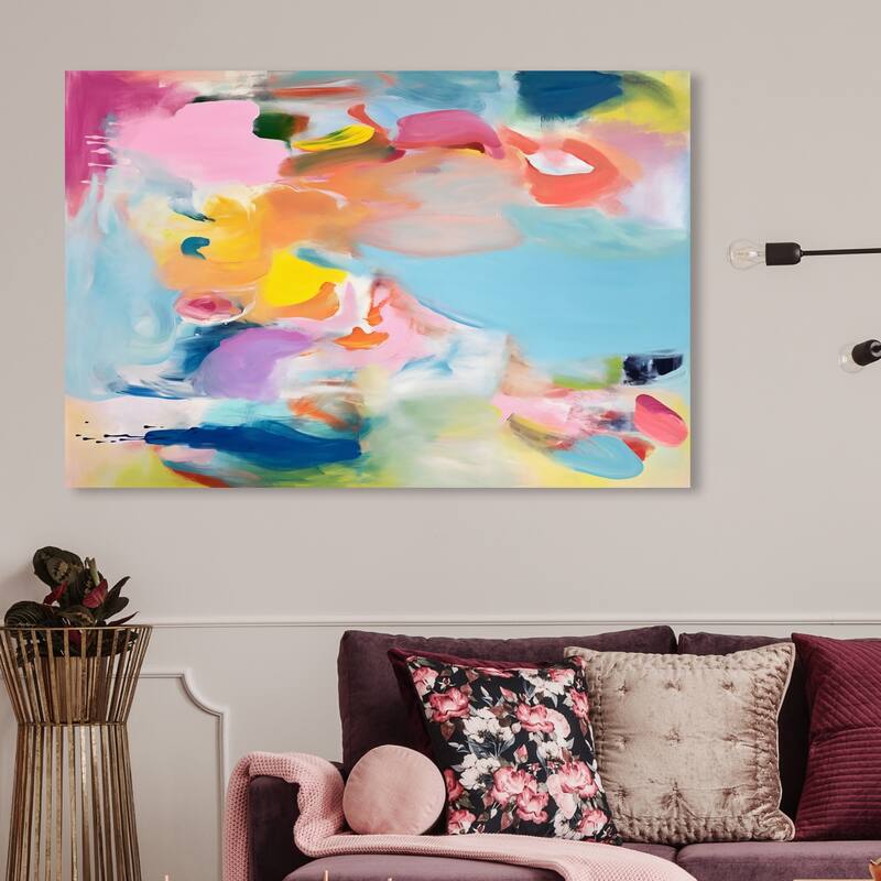 Wynwood Studio Abstract Colorful Ponds Blue and Modern & Contemporary Wall Art Canvas Print - 30 x 45
