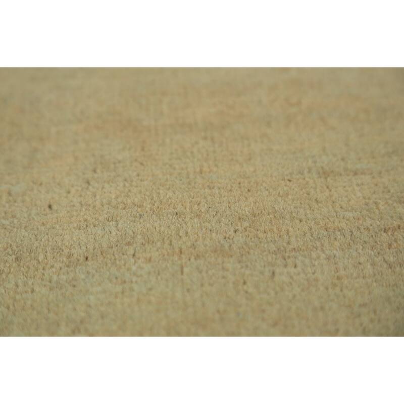 Gold & Green Modern Gabbeh Oriental Rug Hand-Knotted Wool Carpet - 2'8" x 4'0"