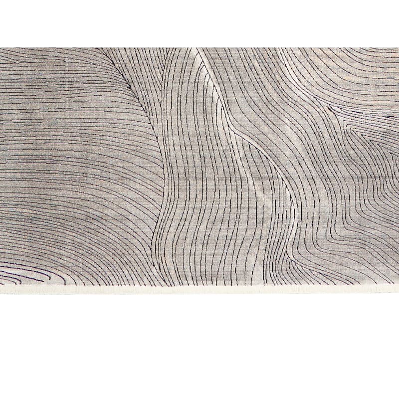 Calvin Klein Balian Modern Fringed Grey Area Rug