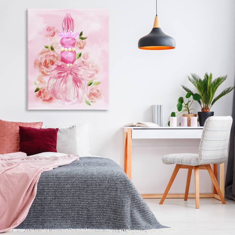 Stupell Lovely Pink Perfume & Roses Canvas Wall Art Design By Ziwei Li