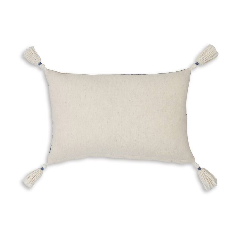 Zony 14 x 22 Lumbar Accent Pillow Set of 4, Boho Tassels, Medallion, Ivory