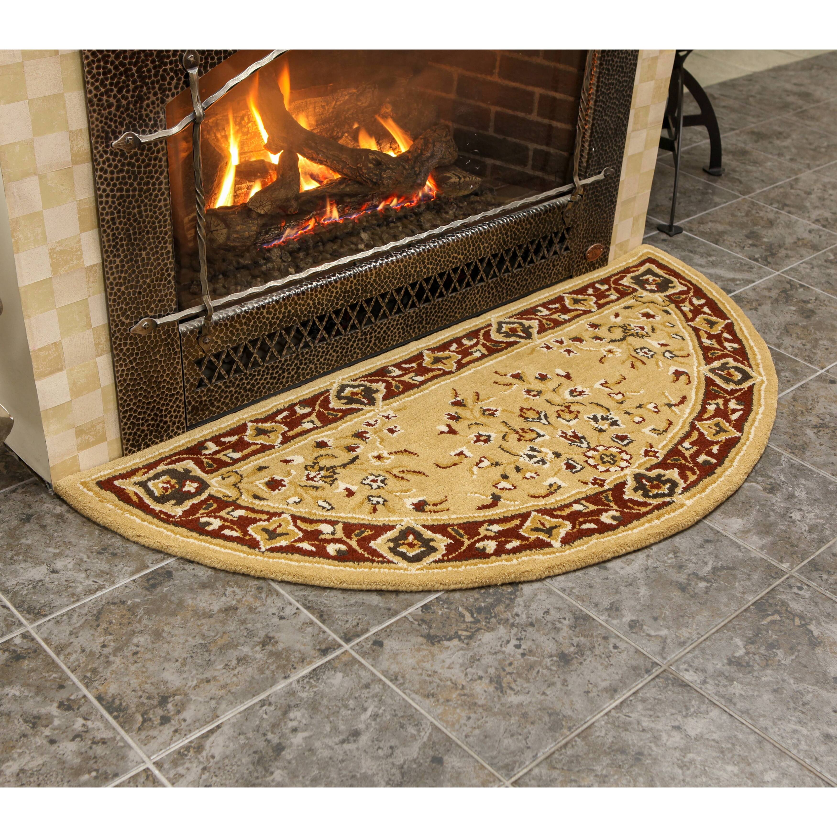 Minuteman International Oriental Half Round Hearth Rug, 56 Inch Long