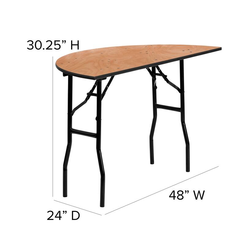 48-inch Half-Round Wood Folding Banquet Table