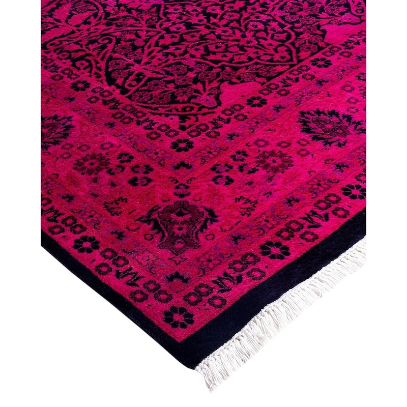 Contemporary Overdyed Wool Hand Knotted Area Rug - 6' 1" x 9' 1"