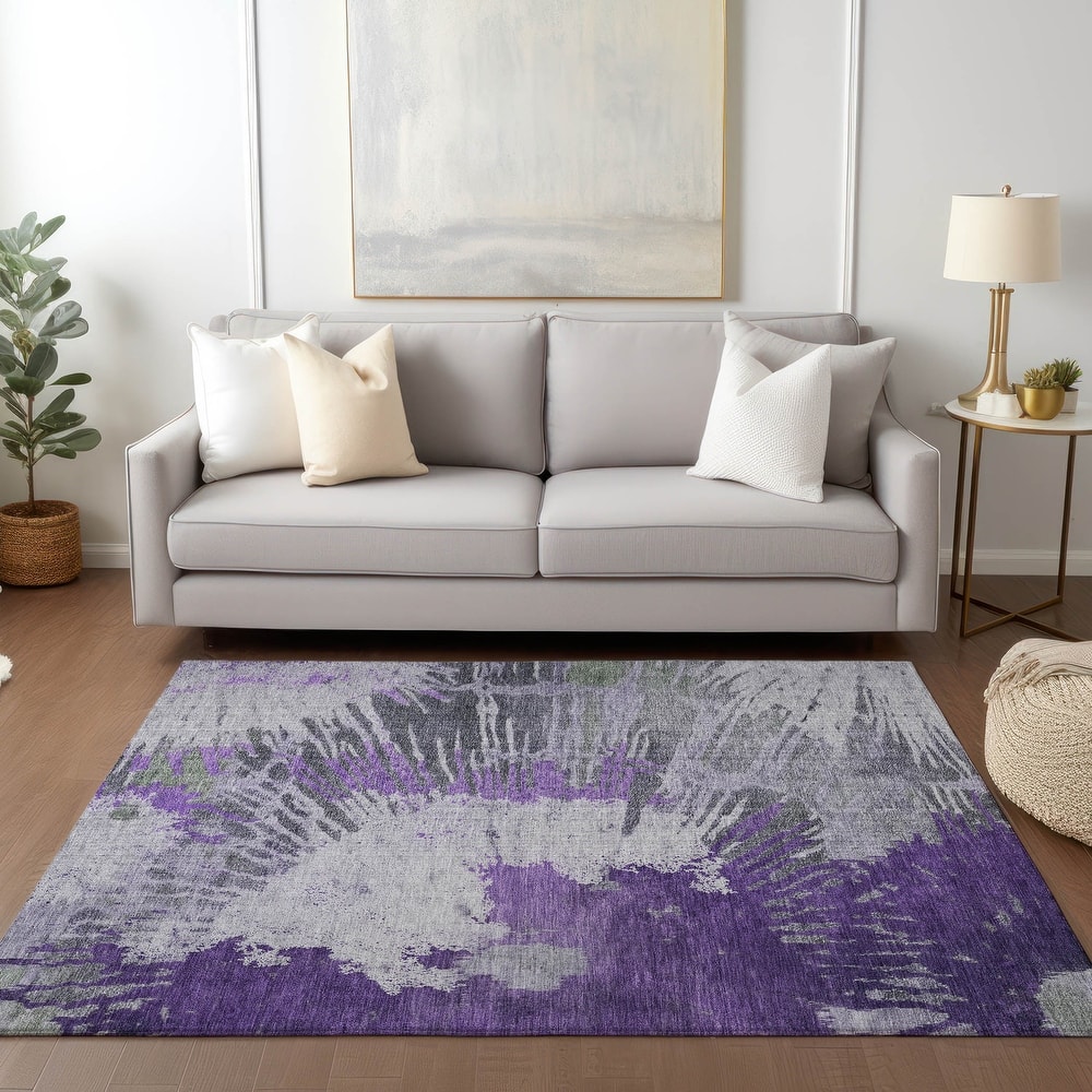 Machine Washable Indoor/ Outdoor Chantille Modern Burst Rug