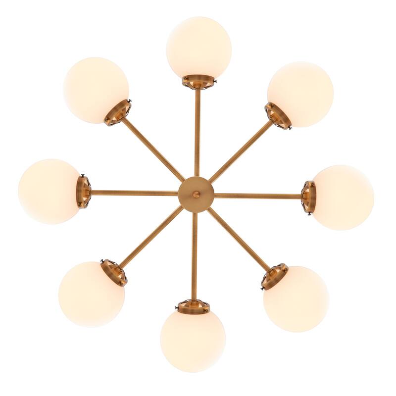CO-Z Modern Brass 8-light Linear Sputnik Chandelier
