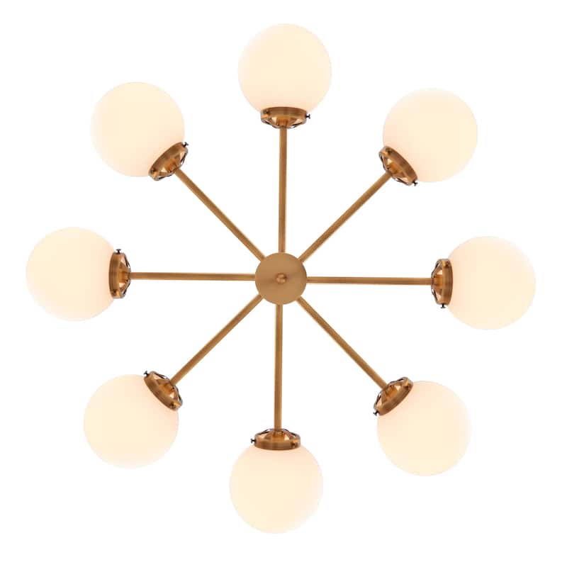 CO-Z Modern Brass 8-light Linear Sputnik Chandelier