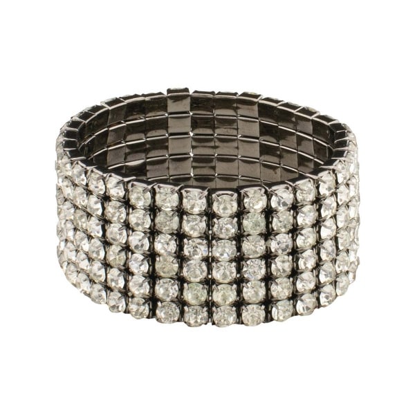 Sparkles Home Rhinestone Elastic Napkin Ring Set of 4 Charcoal