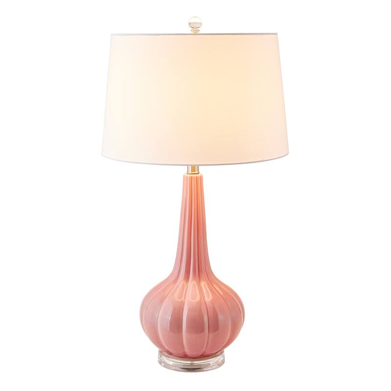 Elk Home Abbey Lane Pink With White Linen Shade 1 Light Table Lamp