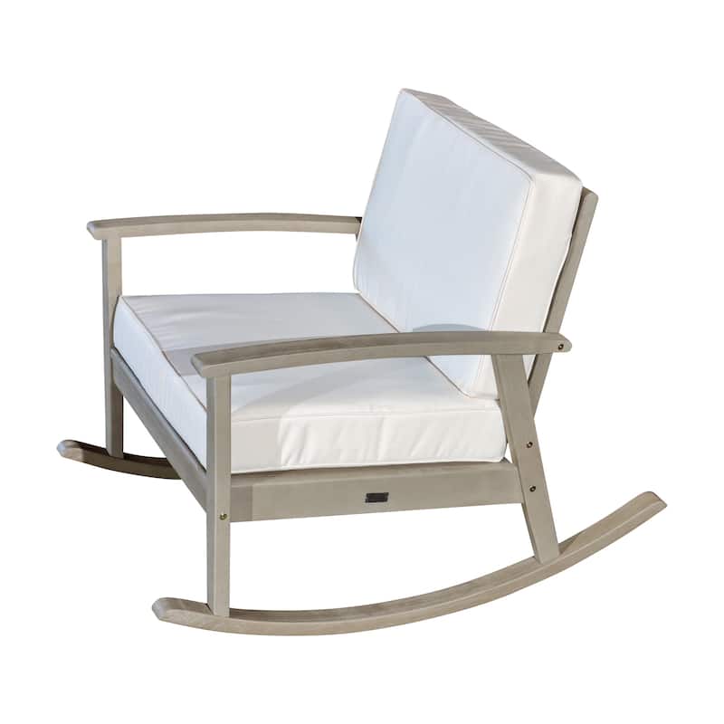 DTY Outdoor Living Longs Peak Eucalyptus Rocking Chair with Cushions