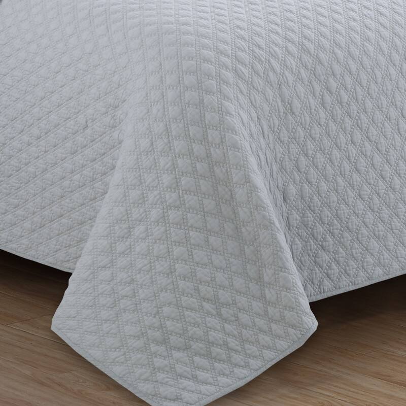 Copper Grove Verbena Diamond Stitch Cotton Quilt Set