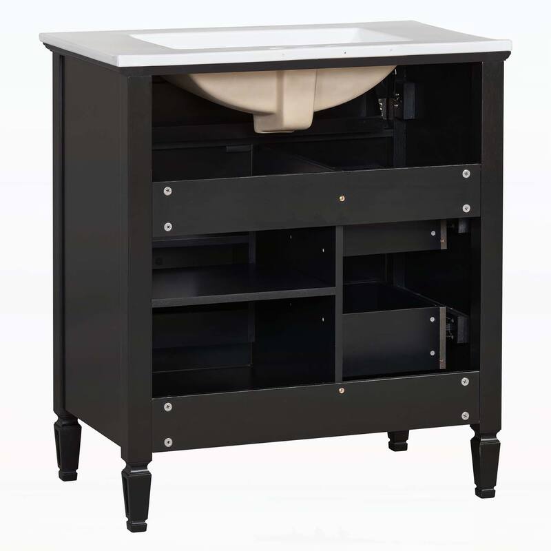 Bathroom Vanity Cabinet with Sink,with One Flip Drawer and Two Drawers,Adjustable Shelf