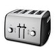 preview thumbnail 1 of 8, KitchenAid Refurbished 4-Slice Toaster with Manual High-Lift Lever, RKMT4115 Onyx Black