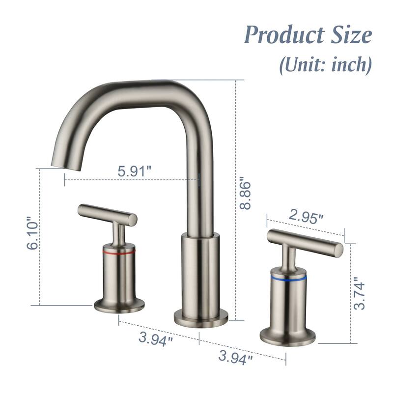 Widespread Bathrom Faucet 3 Hoes Modern 8 Inch Bathroom Sink Faucet Double Handle Vanity Basin Faucets Mixer Taps With Valve