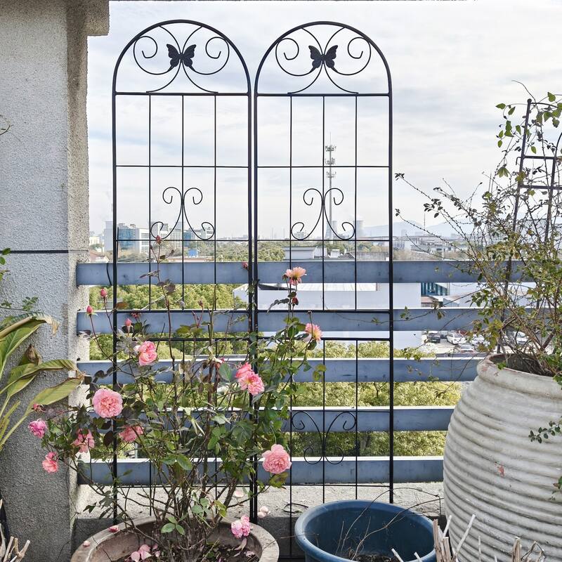 4 Pack Metal Garden Trellis 86.7in x 19.7in Rustproof Trellis