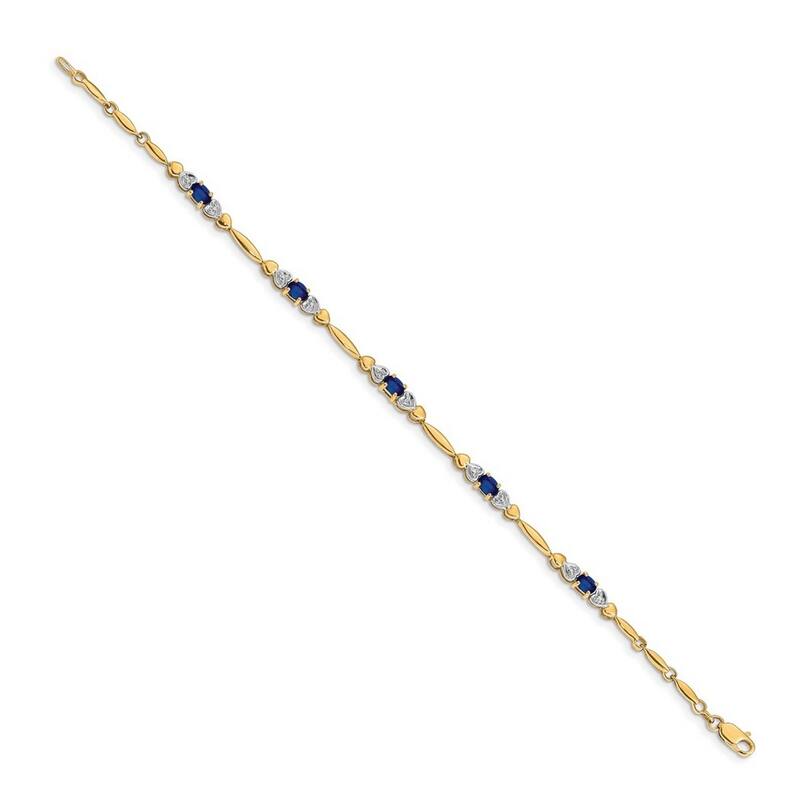 Curata 14k Diamond and Sapphire Bracelet