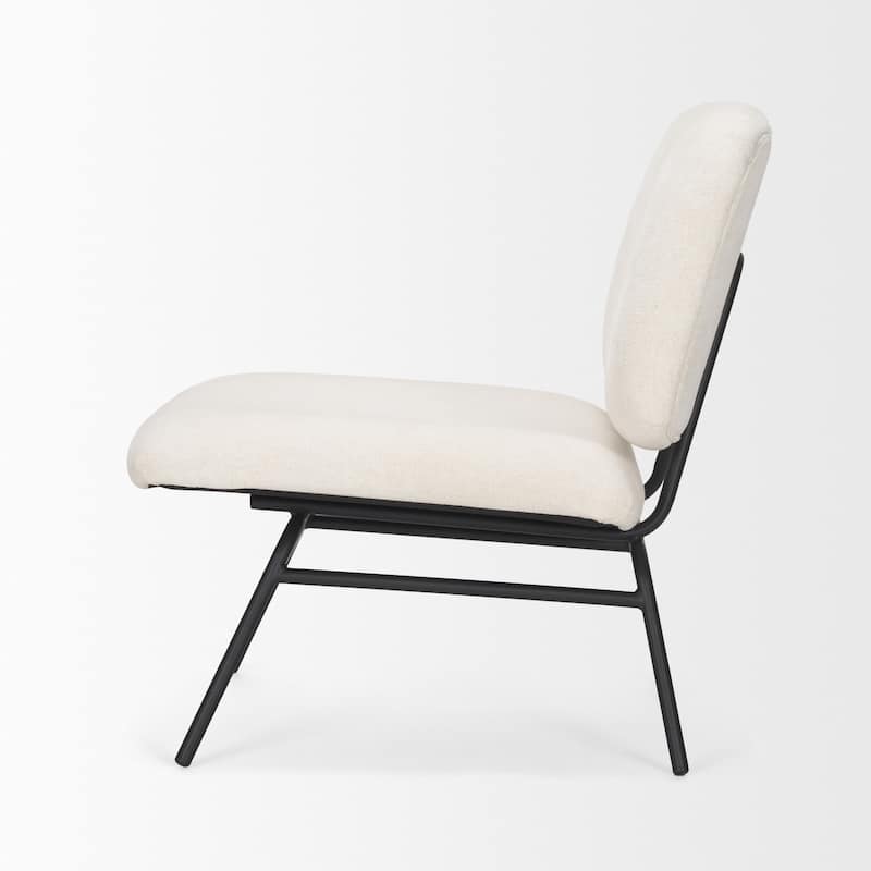Nora Charcoal Fabric w/ Matte Black Metal Legs Accent Chair - 30.8L x 25.4W x 31.9H