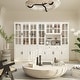 preview thumbnail 31 of 82, White Buffet Sideboard & Curio Bookcase Cabinet with Glass Doors