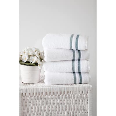 Ozan Premium Home 100% Genuine Turkish Cotton Bedazzle Hand Towel(Set of 4)