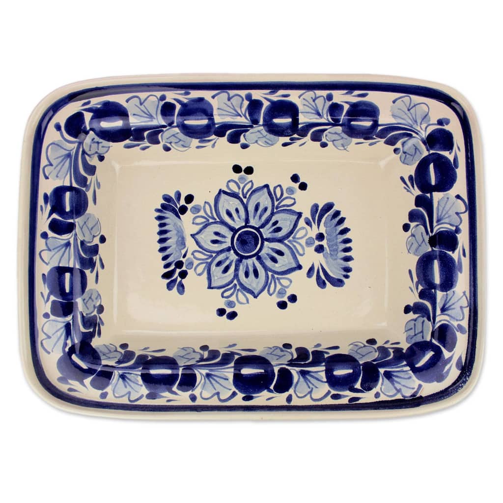 Handmade Ceramic 'Colonial Bouquet' Majolica Decorative Plate (Mexico)