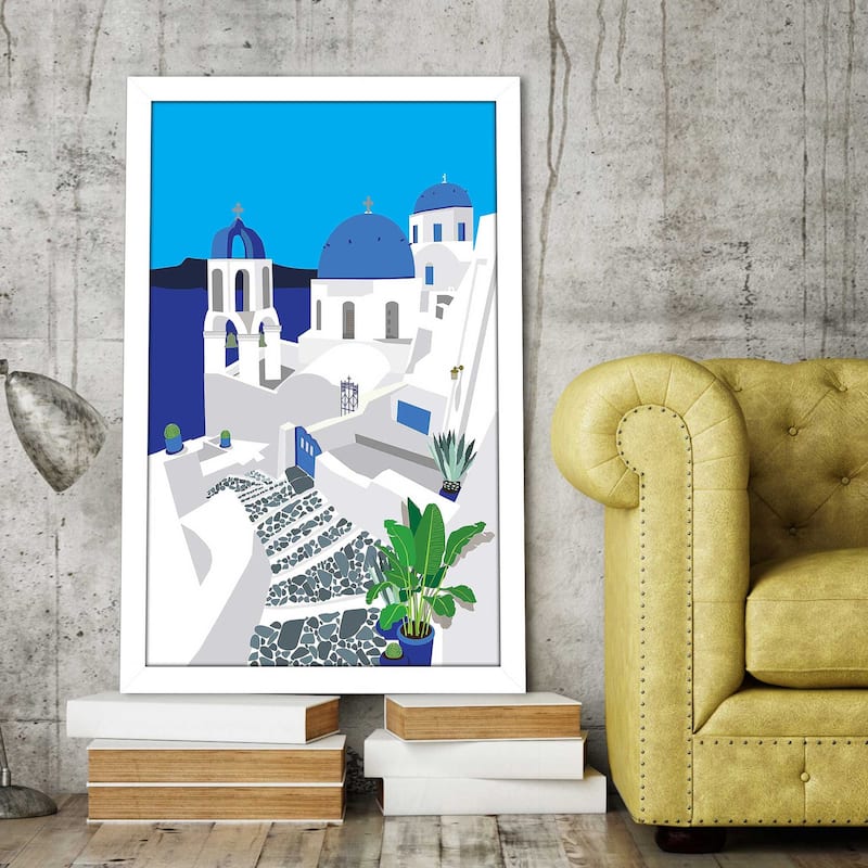 "Santorini Architecture" Print on Acrylic.