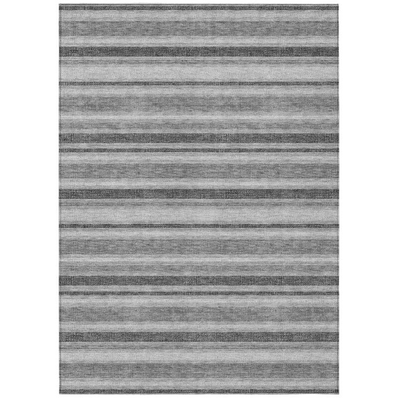 Machine Washable Indoor/ Outdoor Multi Cabana Stripe Chantille Rug