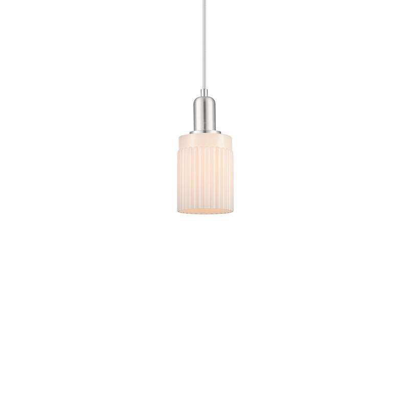 Innovations Lighting 716-1P-10-5 Hadley Pendant Hadley 5" Wide Mini - Brushed Satin Nickel / Matte White