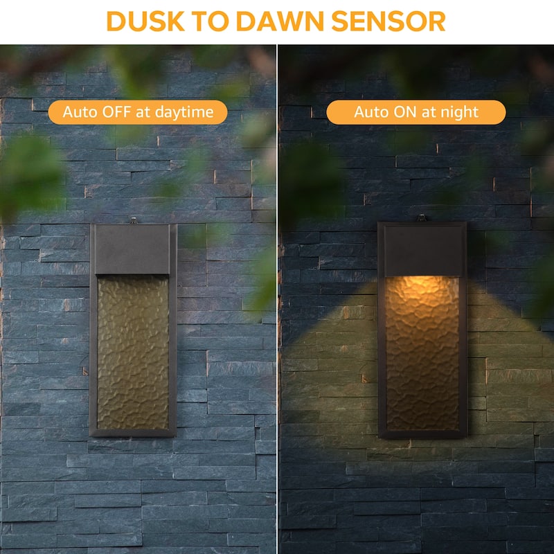 1-Light Matte Black Outdoor Integrated LED Wall Sconce