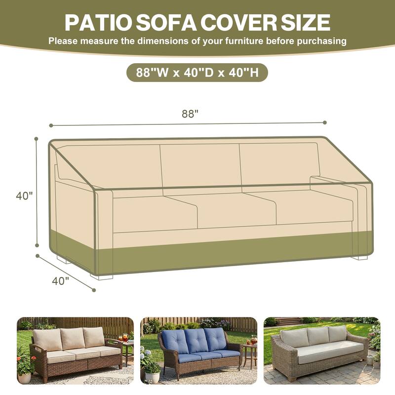 Aoodor Heavy Duty Patio Loveseat Cover