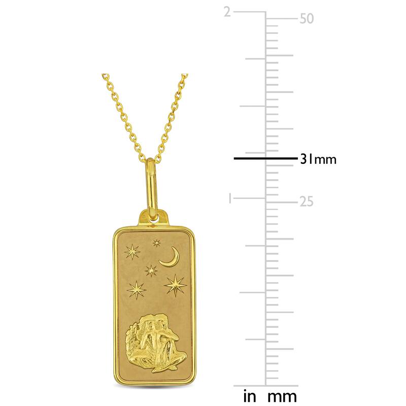 Miadora Gemini Pendant with Chain & Spring Ring Clasp in 10K Yellow Gold