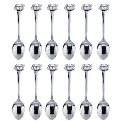 Fino Demi Spoon Set, Cup and Saucer Design, Stainless Steel, Set of 12