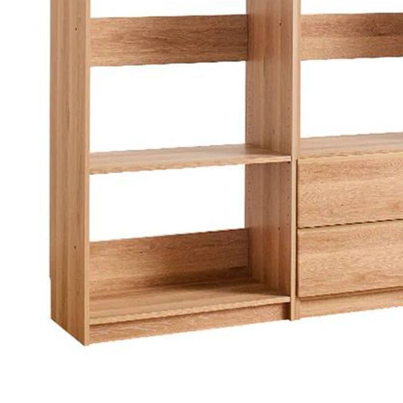 Dee Walk In Closet Modular Freestanding Storage 9 Shelf 2 Drawer Brown