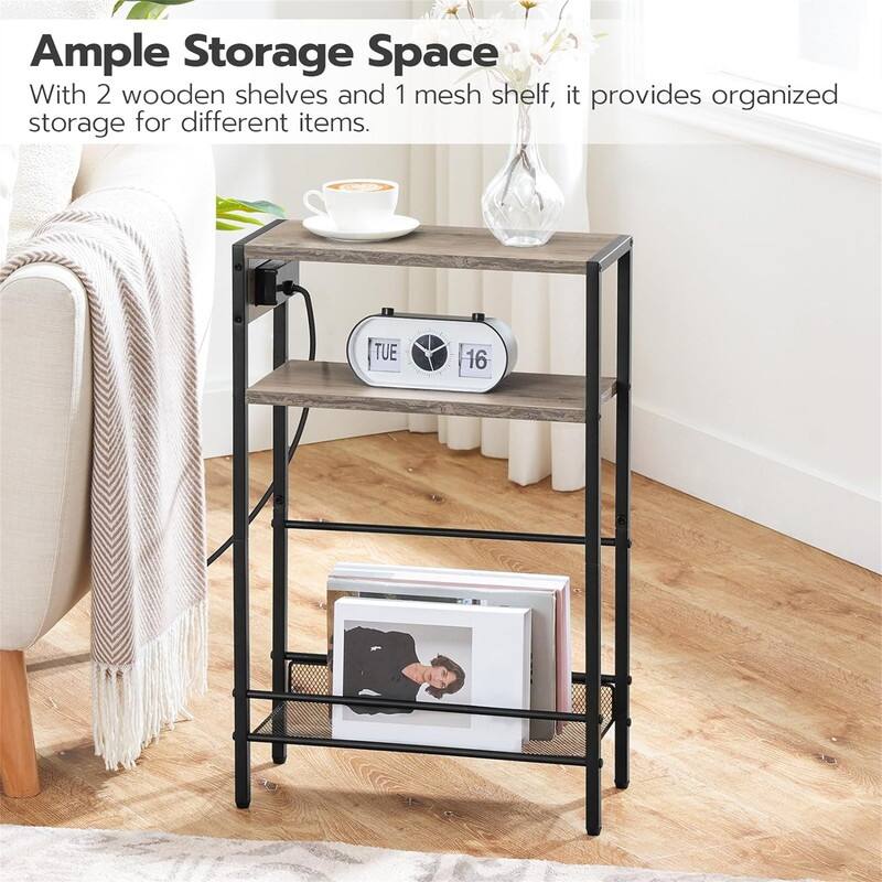 Small Narrow Side Table - 7.1"D x 16.5"W x 25.6"H