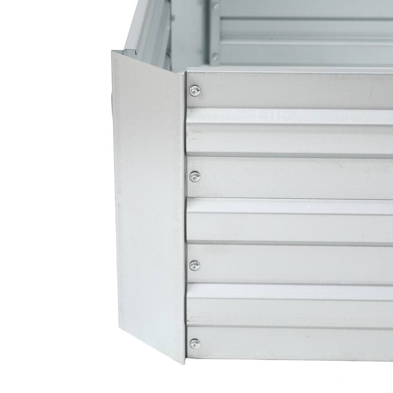 6-Ft Wide Galvanized Steel Rectangular Raised Garden Bed - 6 ft W x 3 ft D x 1 ft H